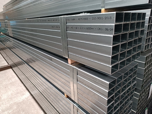 Thép hộp chữ nhật mạ kẽm 30 x 60 x 6000